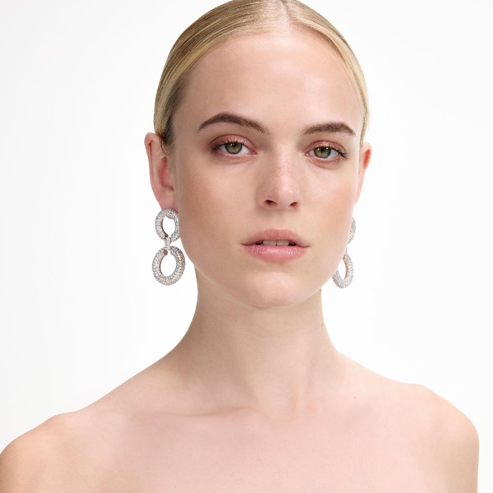 Self Portrait Crystal Link Two Tiered Earrings JEWELLERY