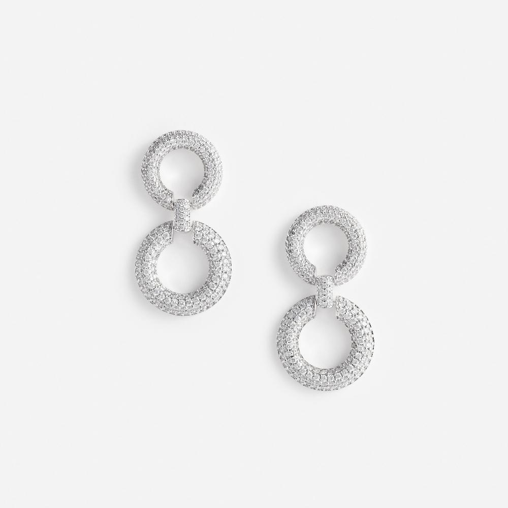 self portrait Crystal Link Two Tiered Earrings JEWELLERY