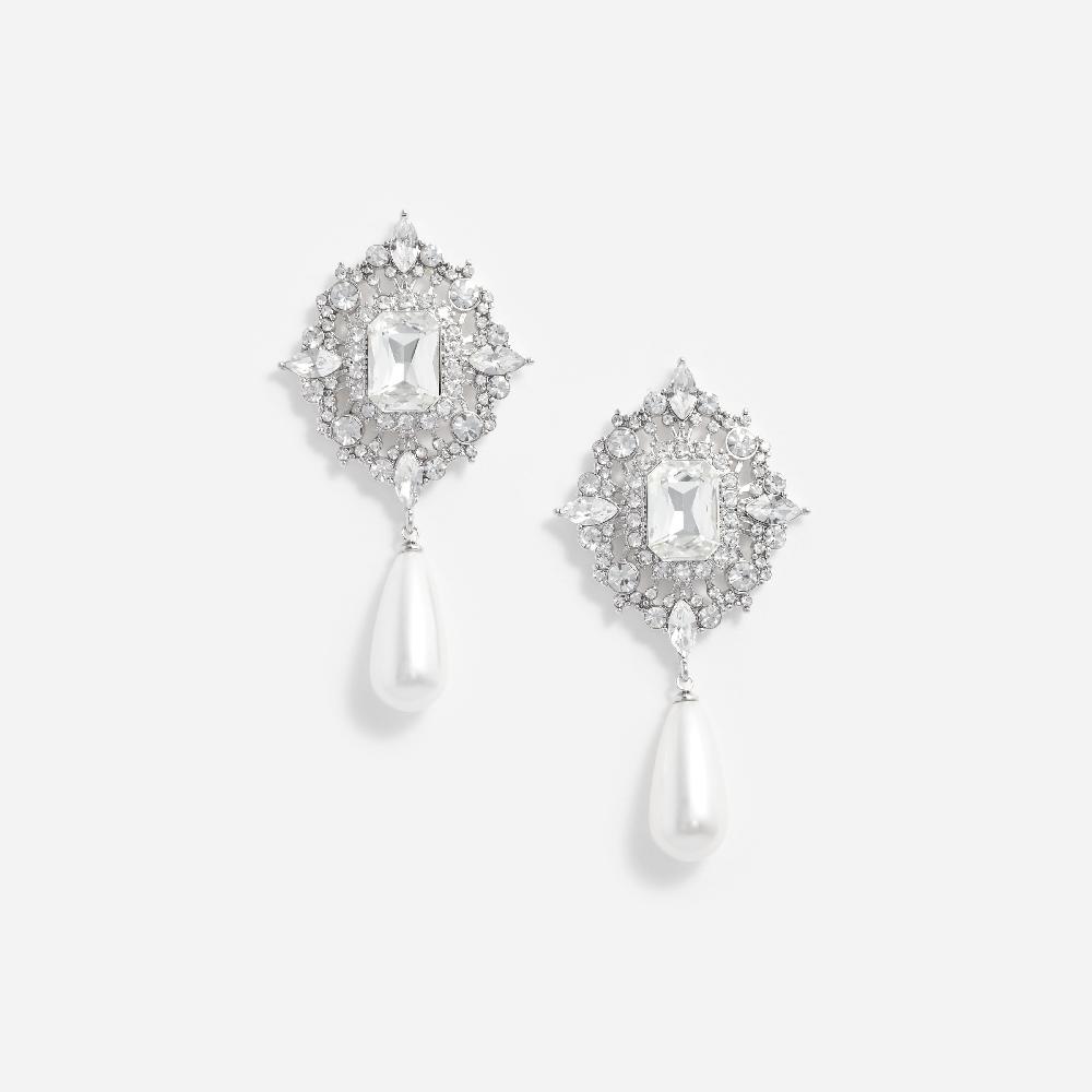 self portrait Crystal Pearl Droplet Earrings JEWELLERY