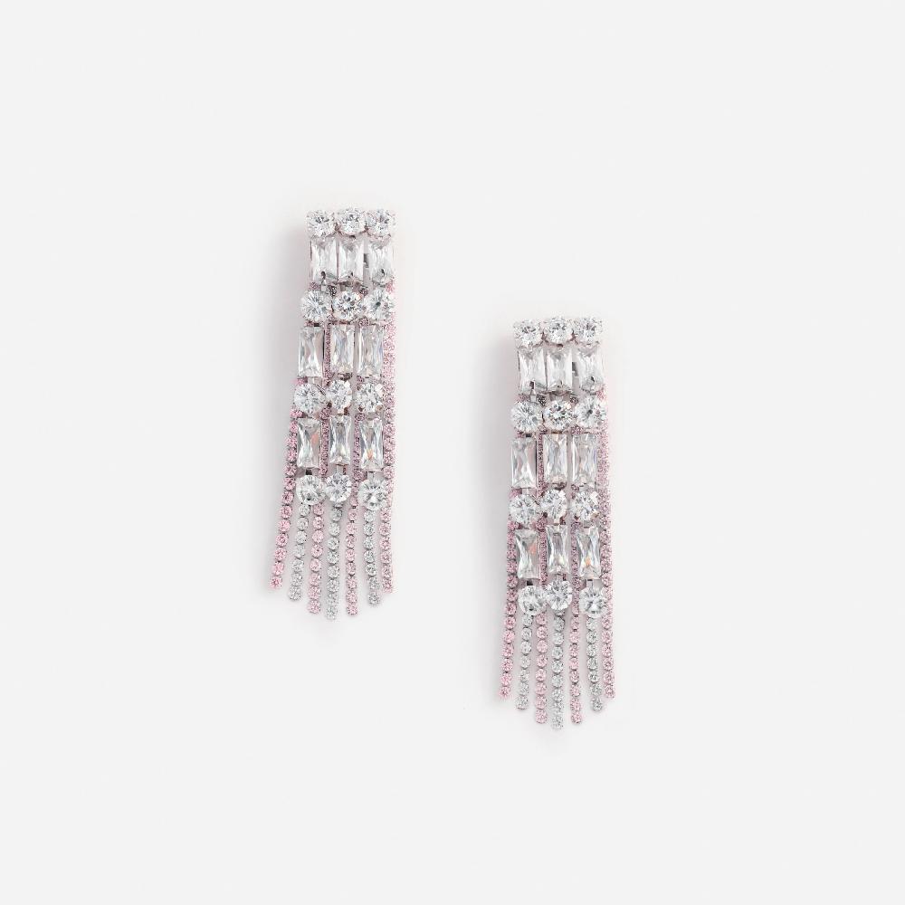 self portrait Crystal Pink Droplet Earrings JEWELLERY