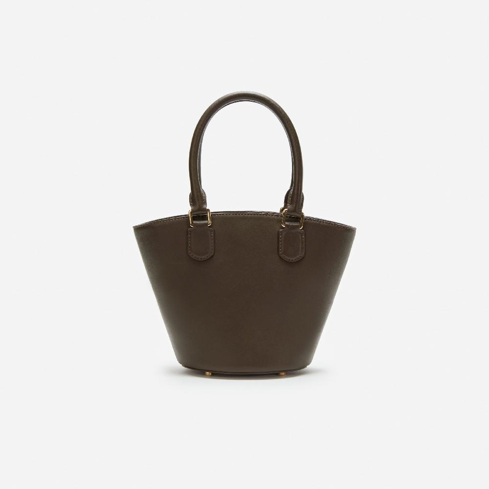 Self Portrait Dark Brown Leather Charm Tote Bag BAGS