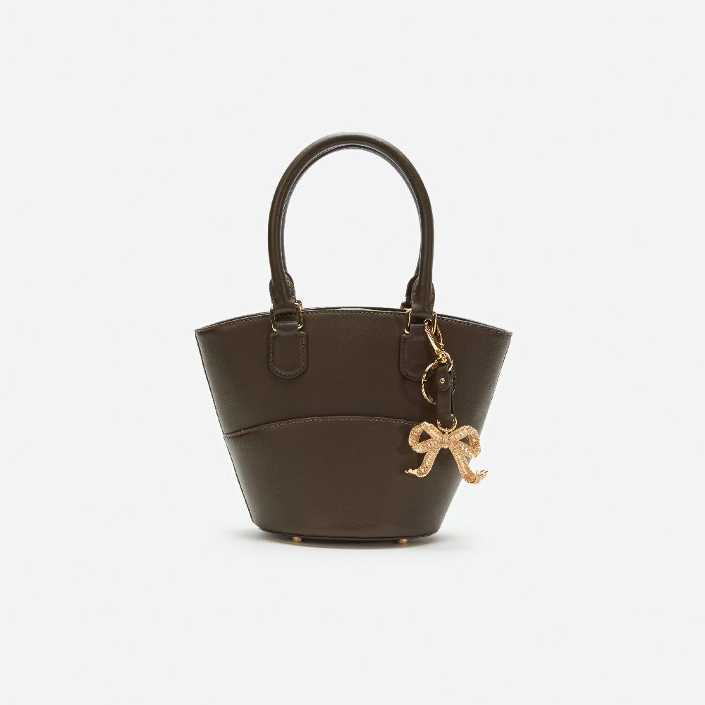self portrait Dark Brown Leather Charm Tote Bag BAGS