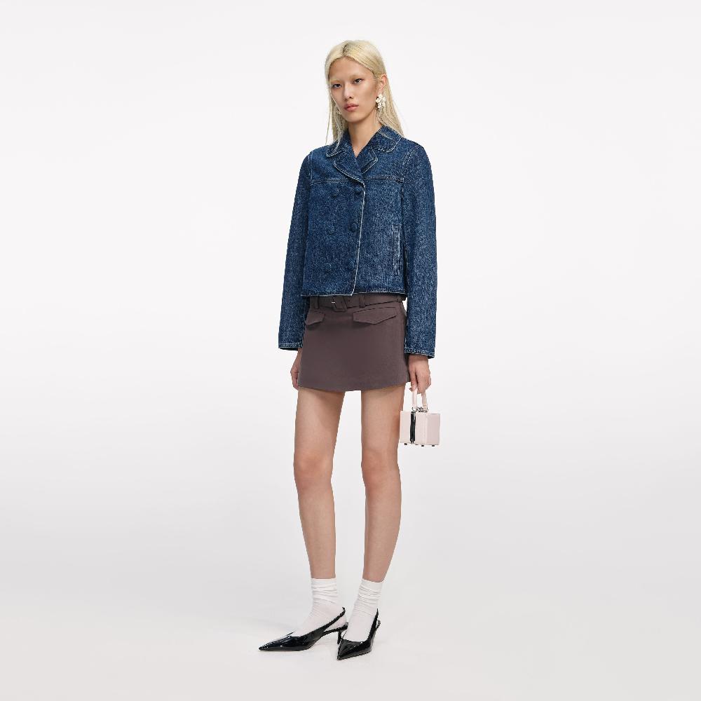 Self Portrait Double Breasted Denim Jacket CLOTHING