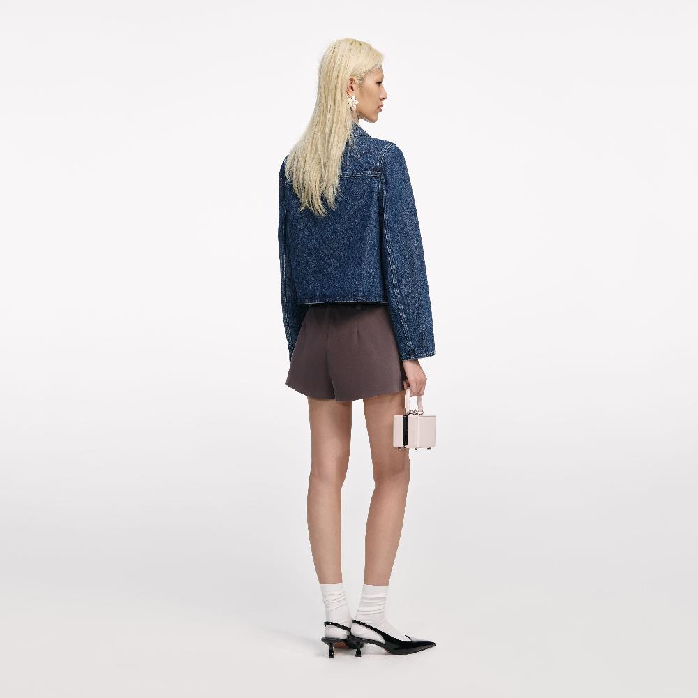 Self Portrait Double Breasted Denim Jacket CLOTHING