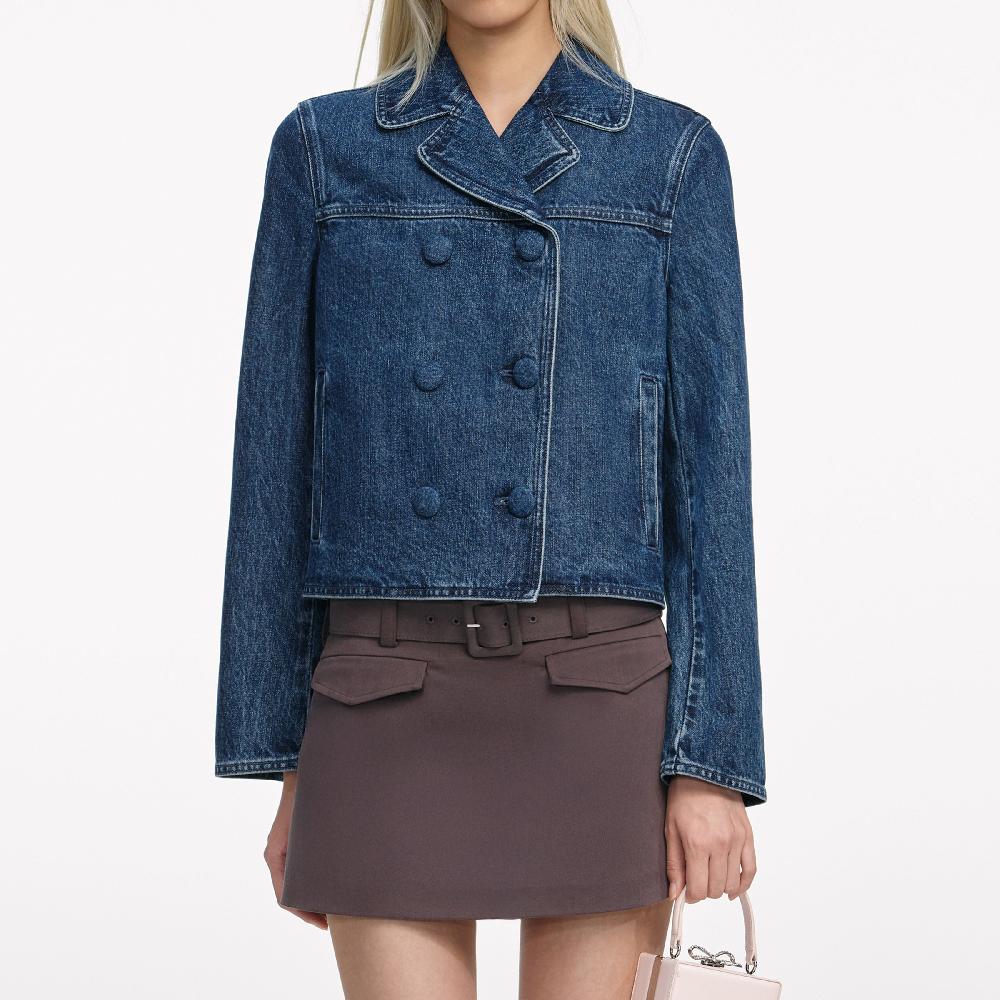 Self Portrait Double Breasted Denim Jacket CLOTHING