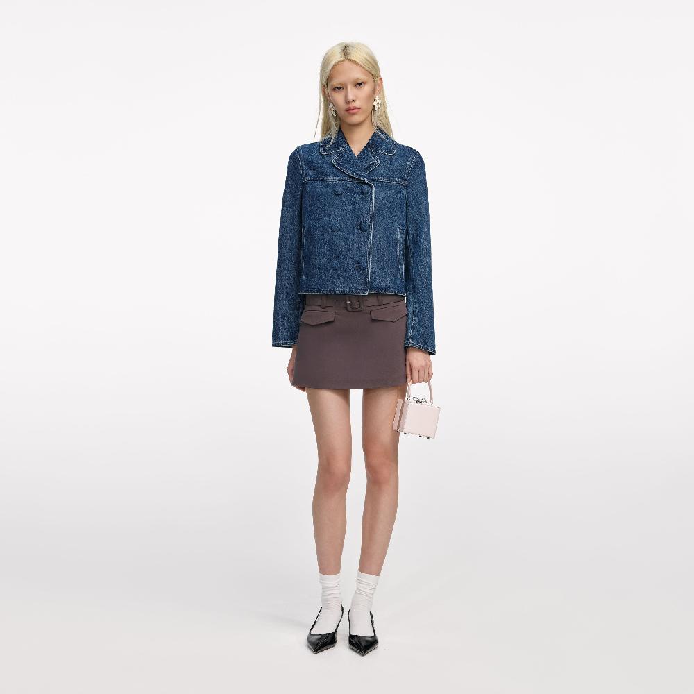 self portrait Double Breasted Denim Jacket CLOTHING