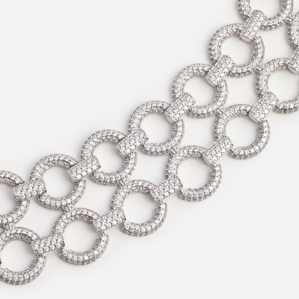 Self Portrait Double Crystal Link Bracelet JEWELLERY