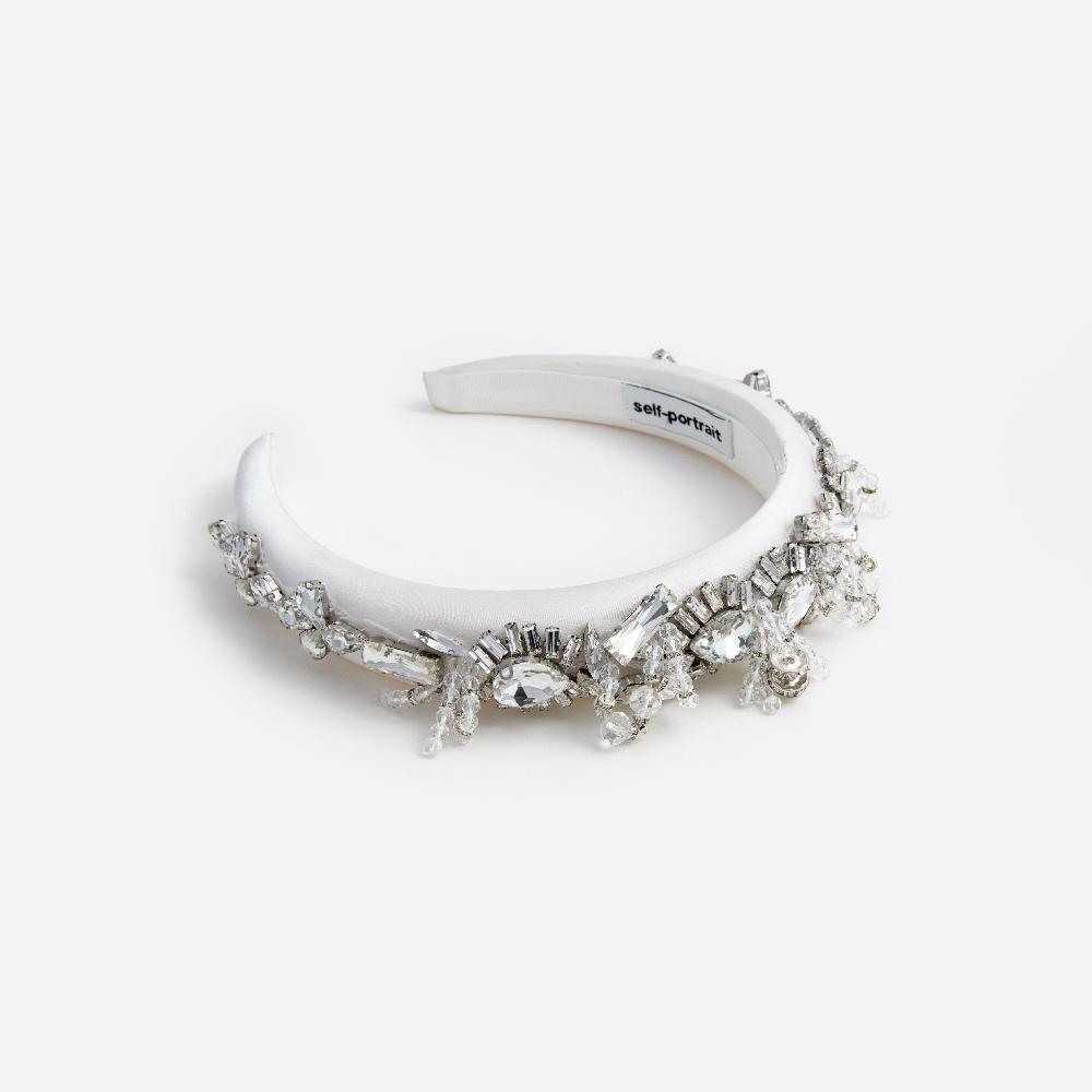 self portrait Embellished Satin Headband ACCESSORIES