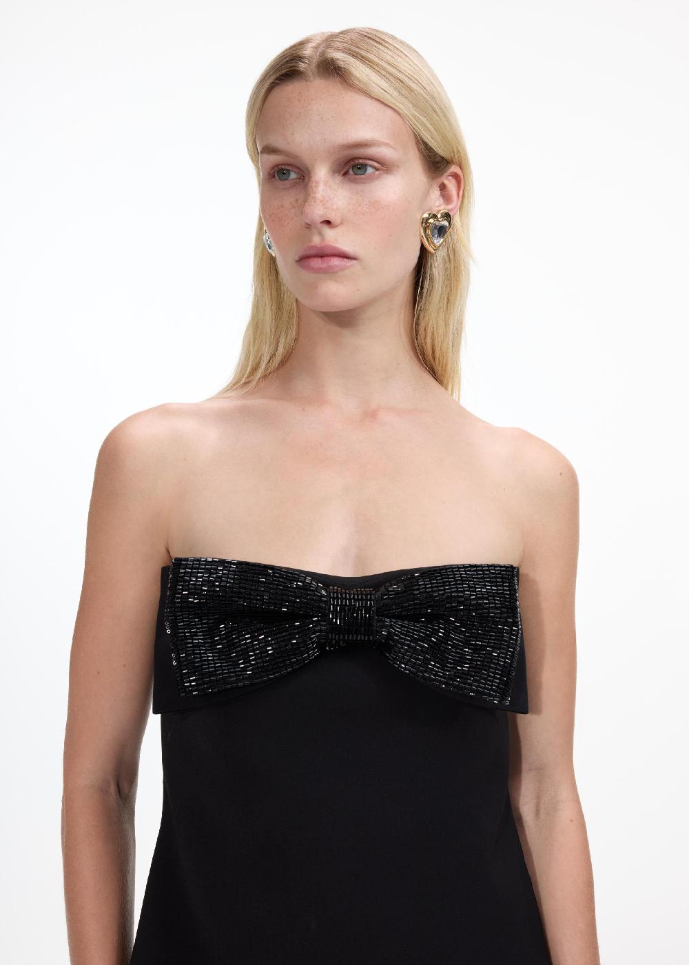 Self Portrait Gold Crystal Heart Earrings JEWELLERY