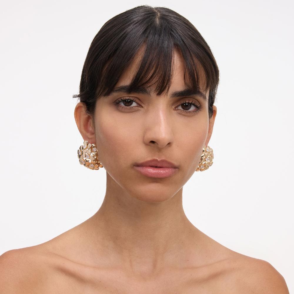 Self Portrait Gold Flower Cluster Earrings JEWELLERY