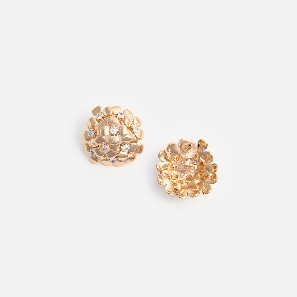 Self Portrait Gold Flower Cluster Earrings JEWELLERY