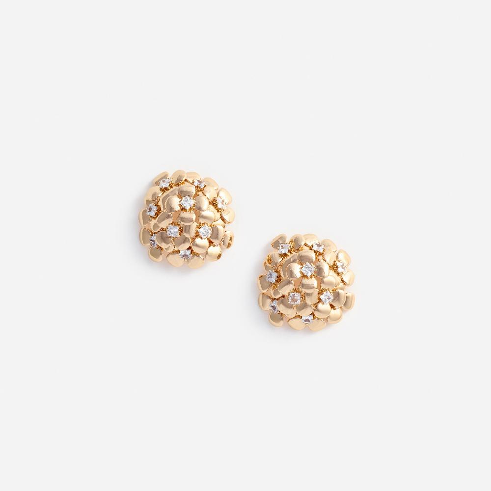 self portrait Gold Flower Cluster Earrings JEWELLERY