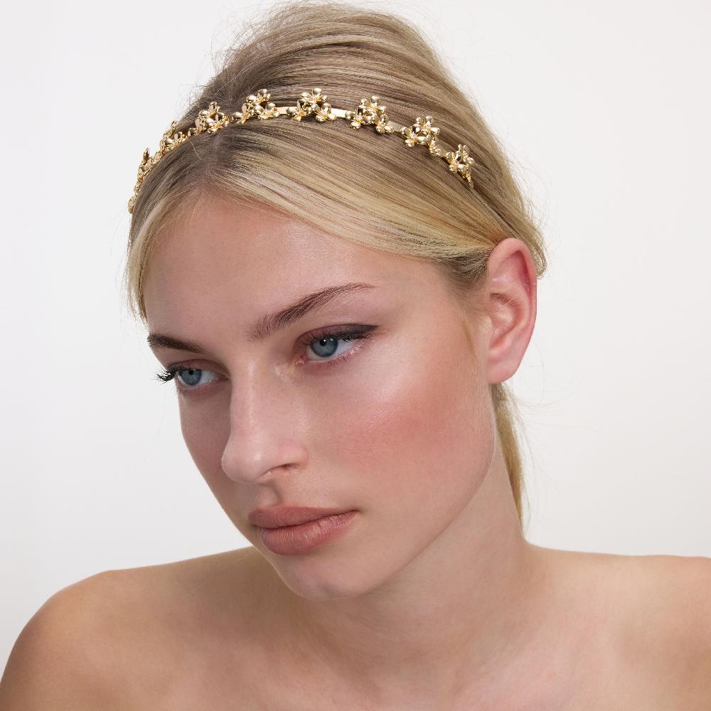 Self Portrait Gold Flower Cluster Headband JEWELLERY