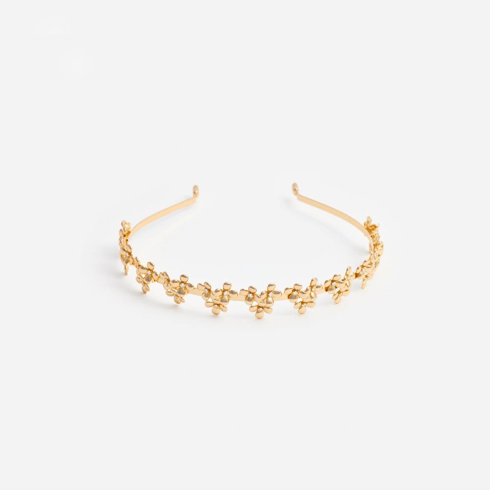 Self Portrait Gold Flower Cluster Headband JEWELLERY