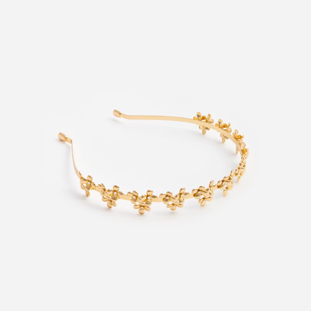 self portrait Gold Flower Cluster Headband JEWELLERY