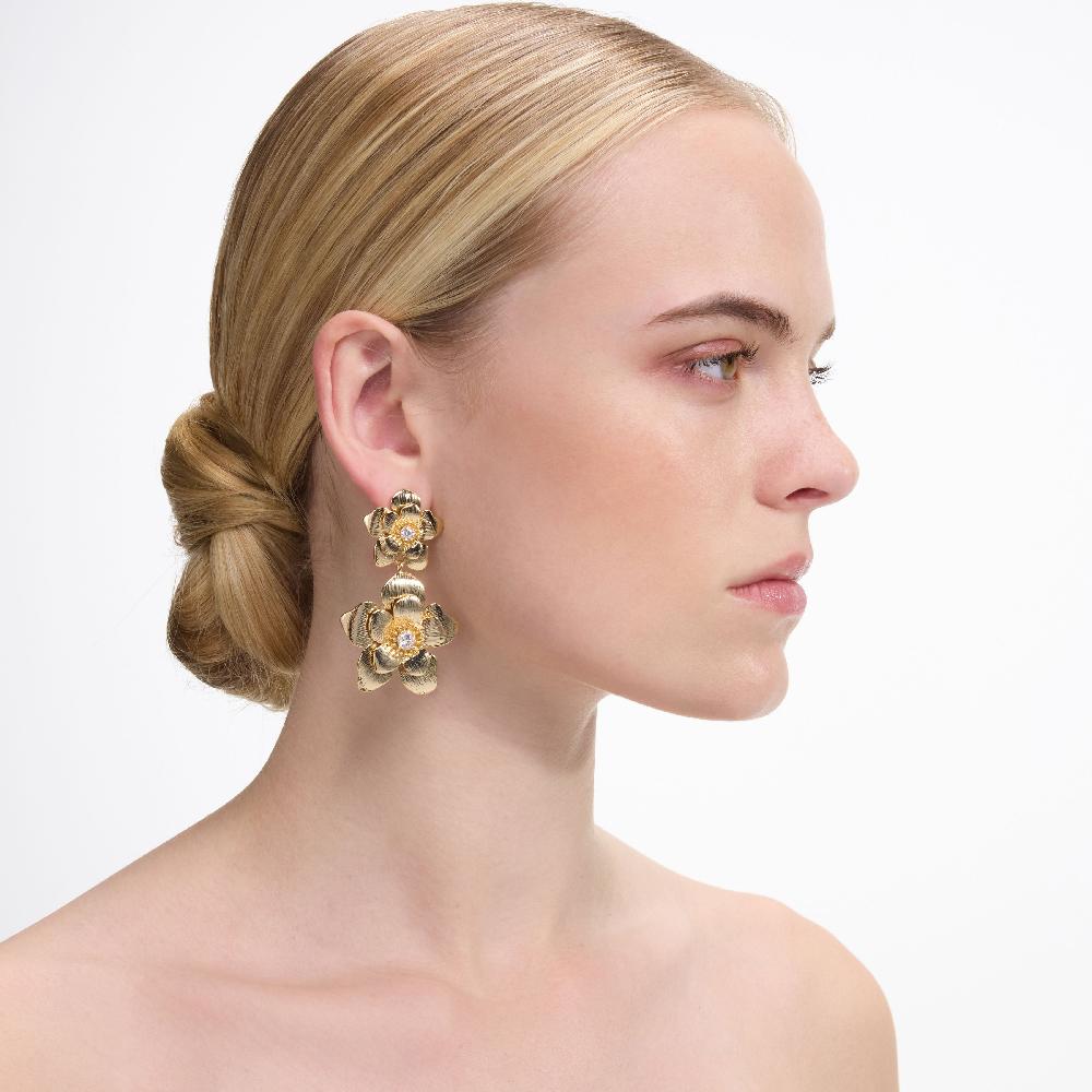 Self Portrait Gold Flower Tiered Earrings JEWELLERY