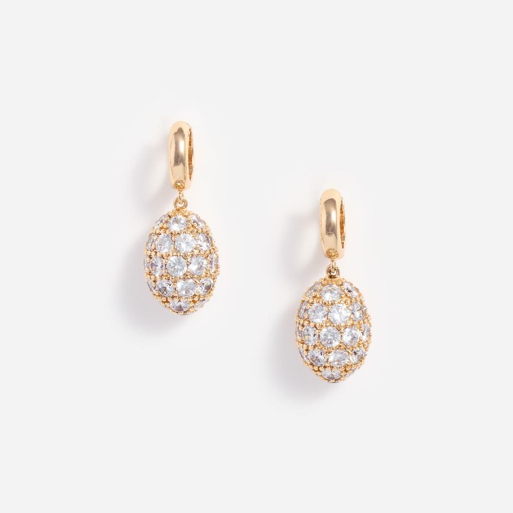 self portrait Gold Hoop Crystal Cluster Earrings JEWELLERY