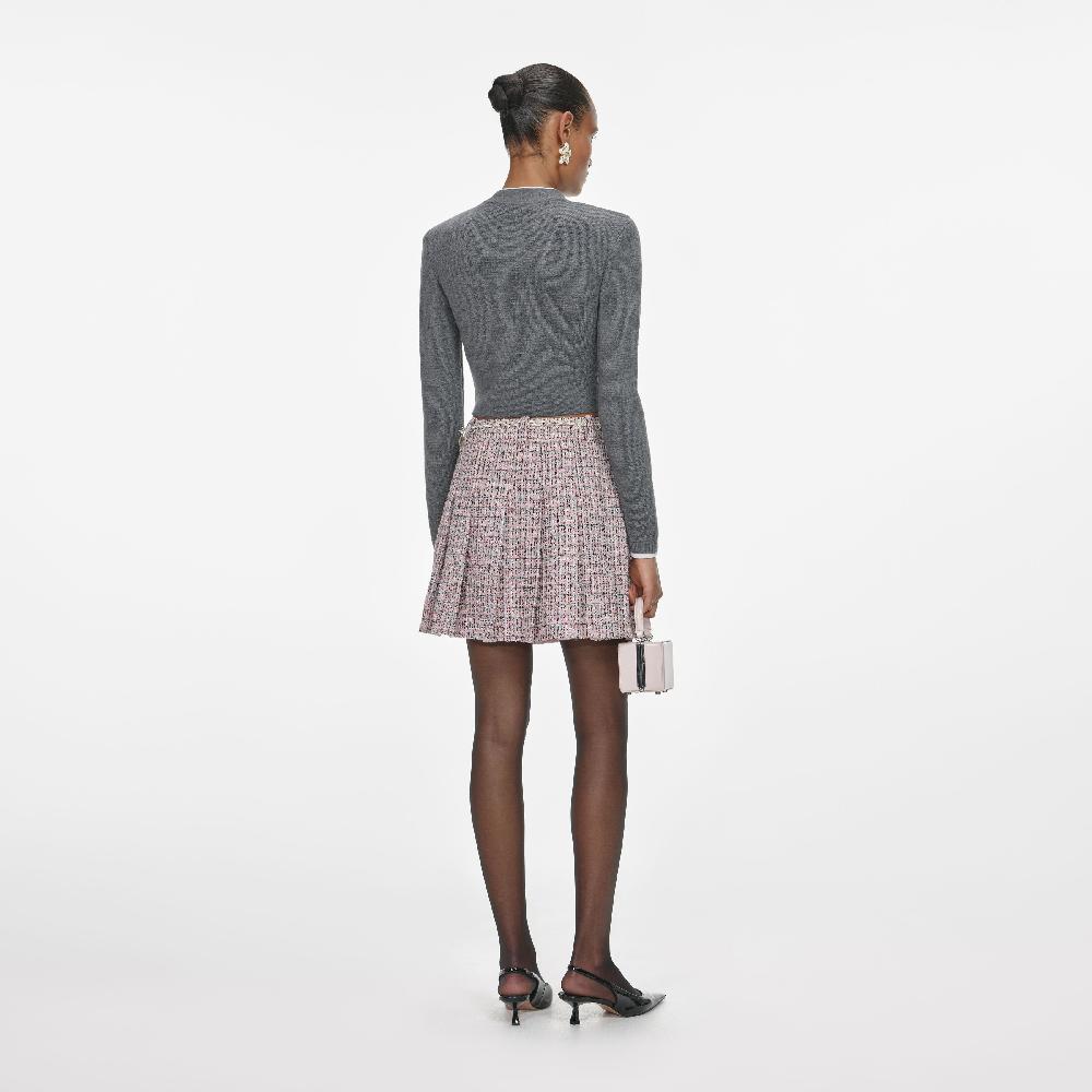 Self Portrait Grey Crochet Flower Cardigan CLOTHING