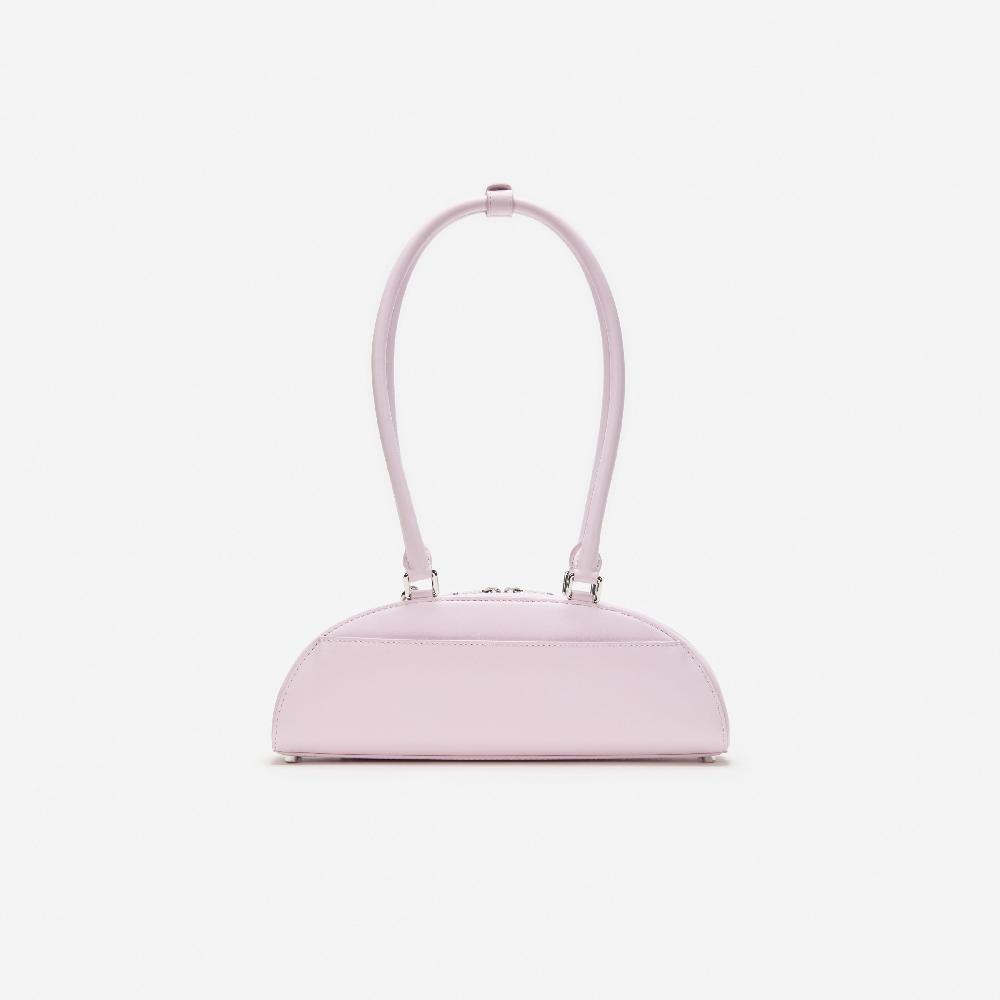 Self Portrait Lilac Leather Curved Charm Shoulder Bag BAGS