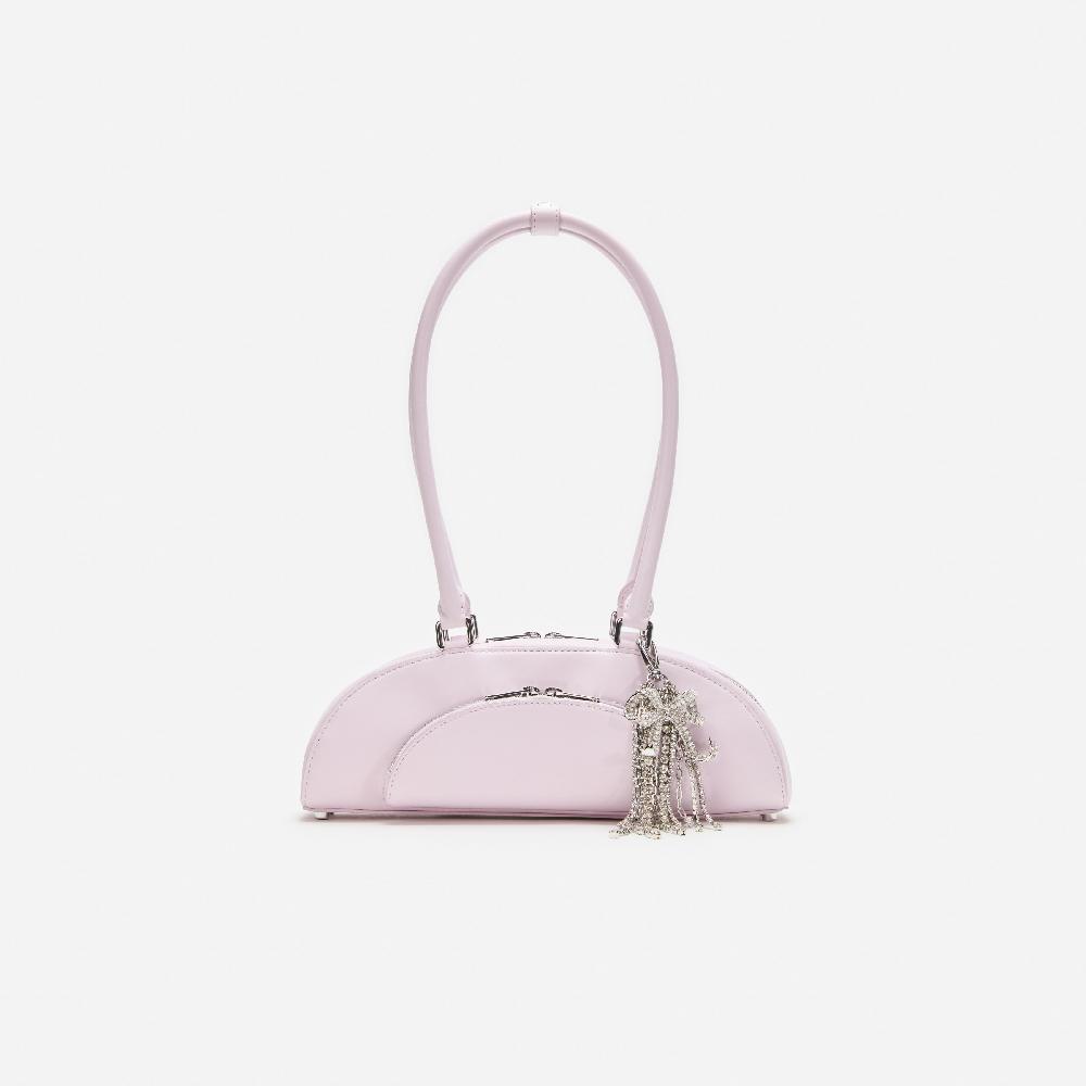 self portrait Lilac Leather Curved Charm Shoulder Bag BAGS