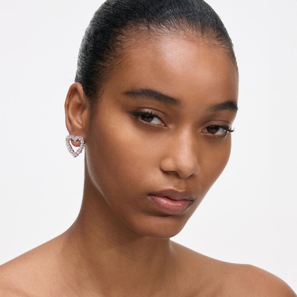 Self Portrait Mini Crystal Heart Earrings JEWELLERY