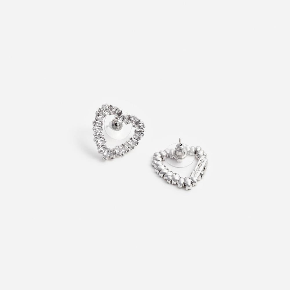 Self Portrait Mini Crystal Heart Earrings JEWELLERY
