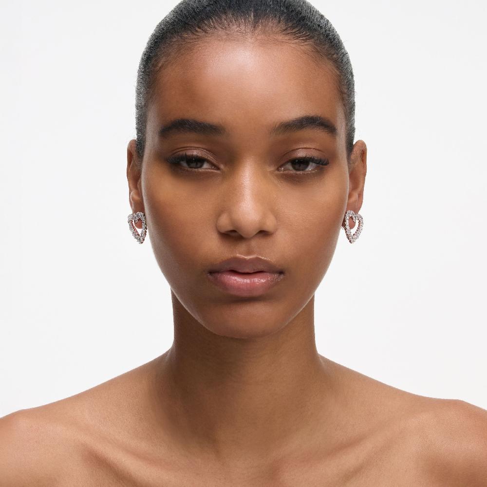 Self Portrait Mini Crystal Heart Earrings JEWELLERY