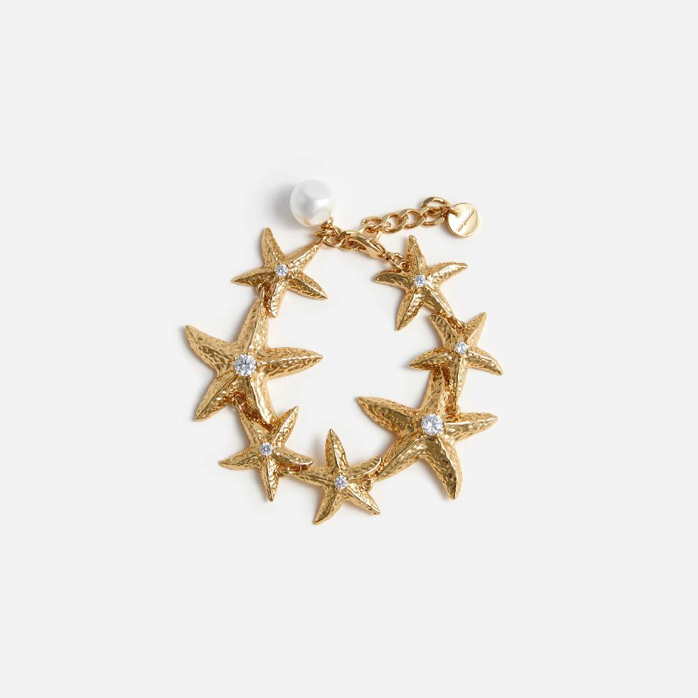 self portrait Mottled Gold Sea Star Bracelet JEWELLERY