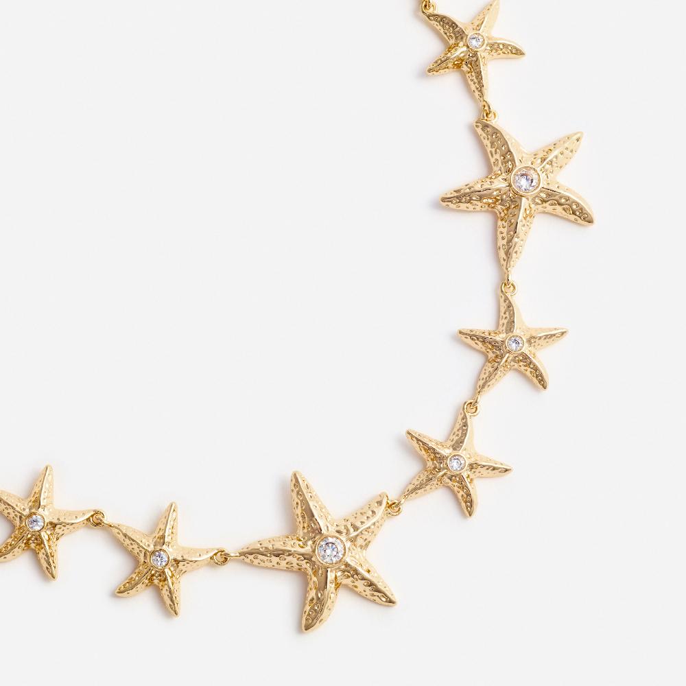 Self Portrait Mottled Gold Sea Star Necklace JEWELLERY