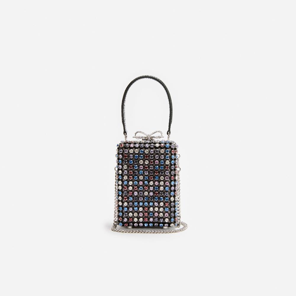 Self Portrait Multi Crystal Chainmail Micro Bag BAGS