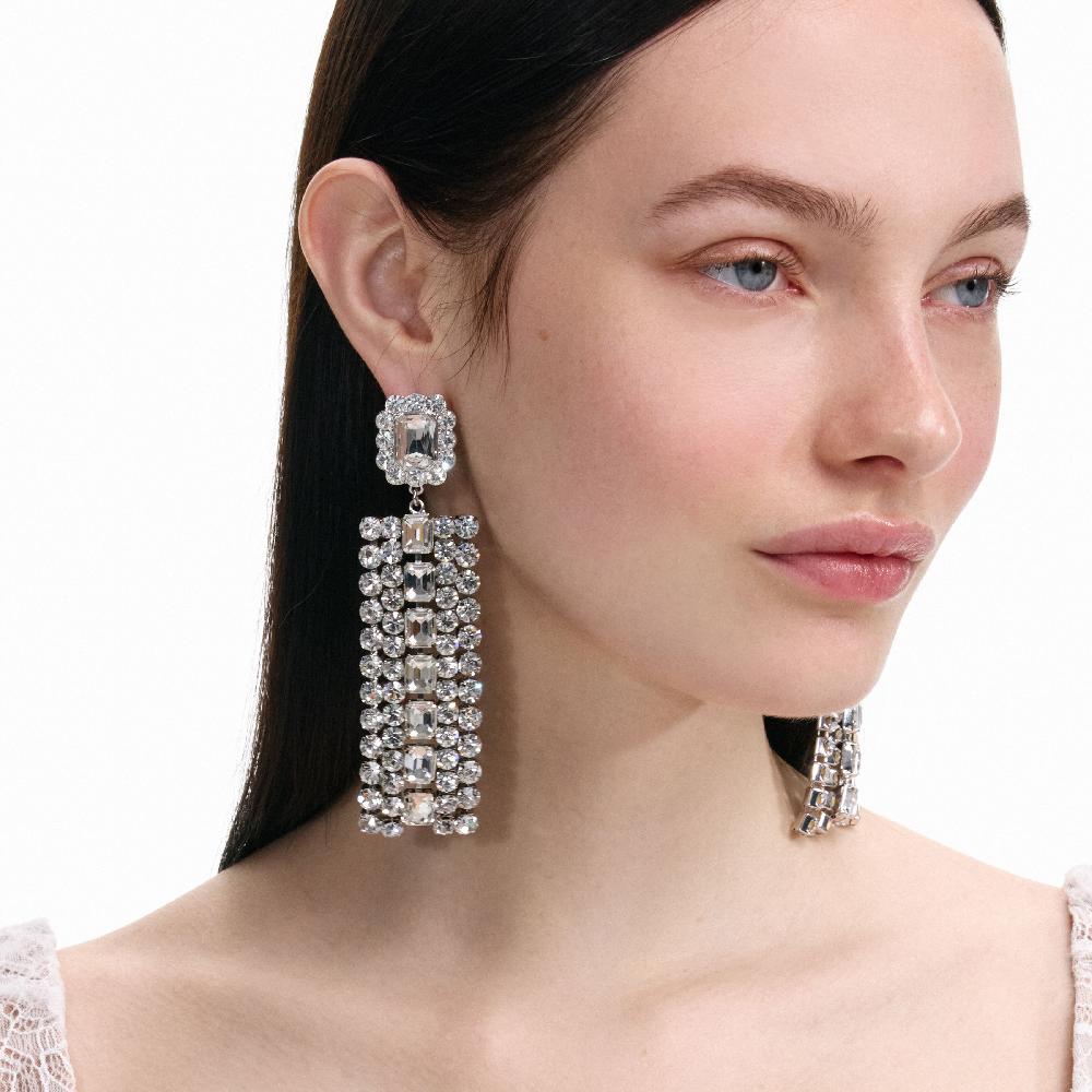 Self Portrait Multi Crystal Droplet Earrings JEWELLERY