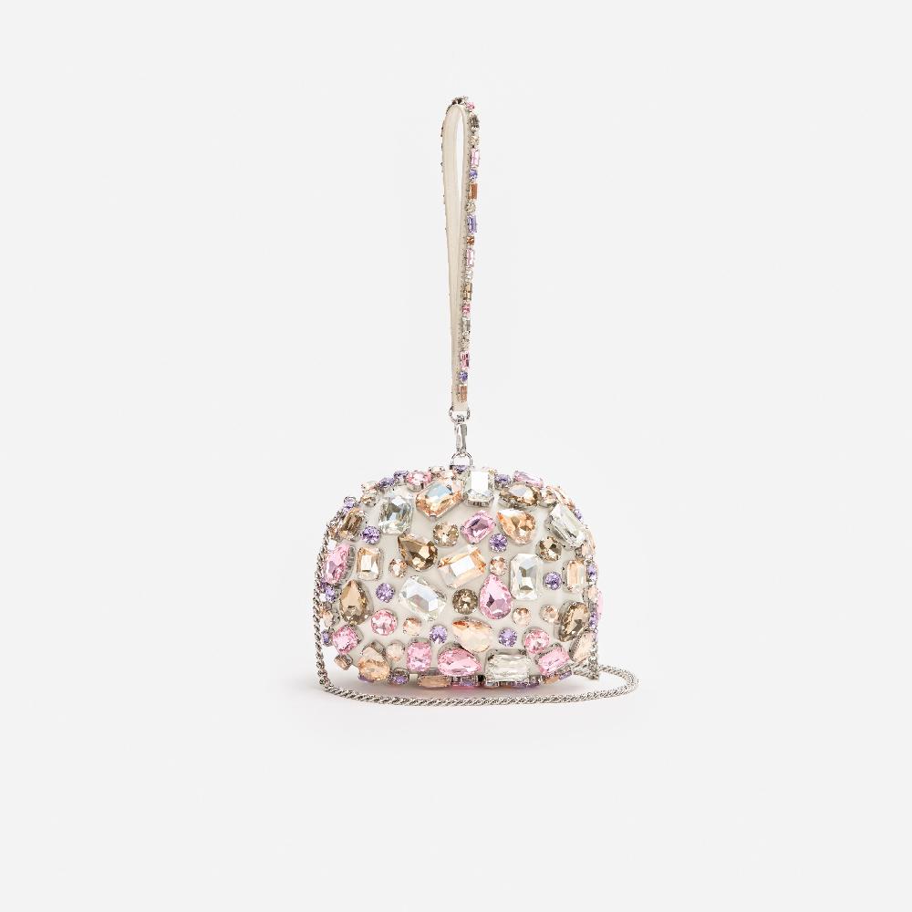 Self Portrait Multi Crystal Embellished Top Handle Clutch Bag BAGS