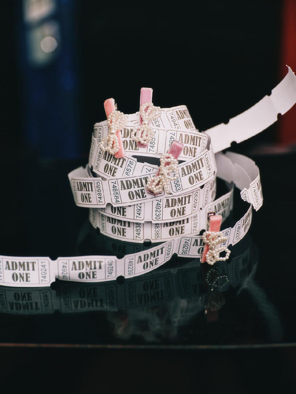 Self Portrait Multi Velvet Pearl Bow Hairclips KIDS