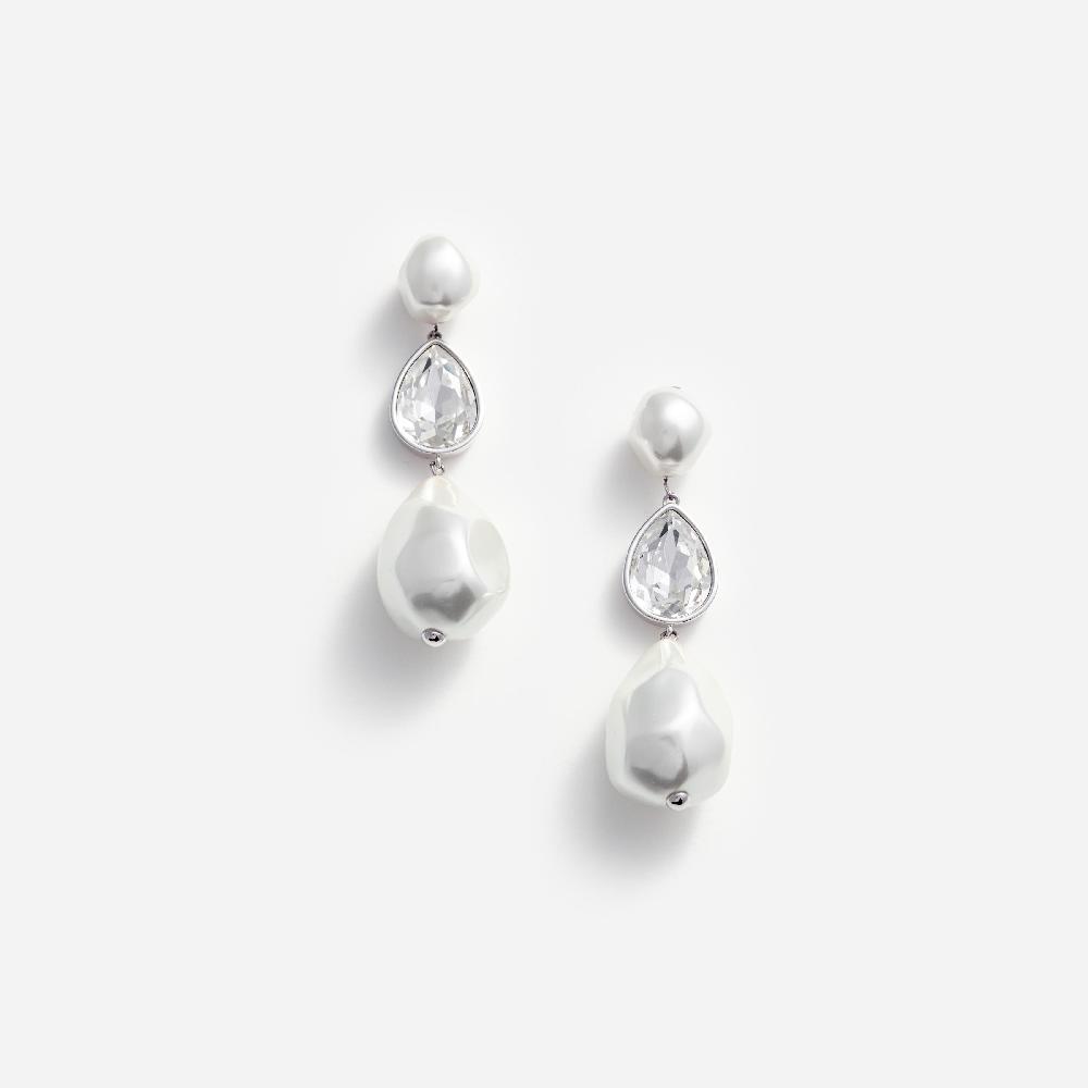 self portrait Pearl Crystal Droplet Earrings JEWELLERY