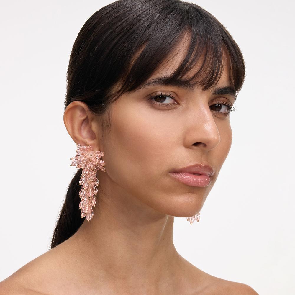 Self Portrait Pink Crystal Cluster Earrings JEWELLERY
