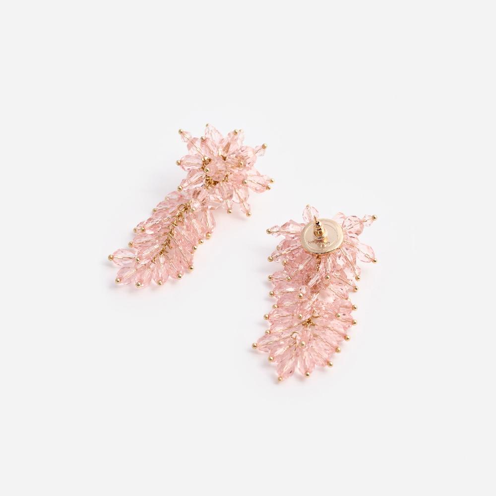 Self Portrait Pink Crystal Cluster Earrings JEWELLERY