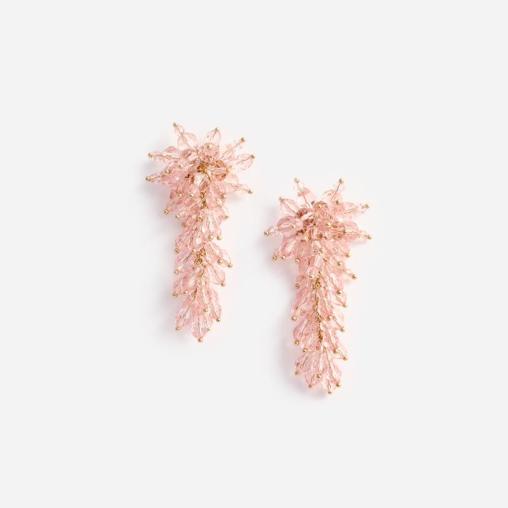 self portrait Pink Crystal Cluster Earrings JEWELLERY