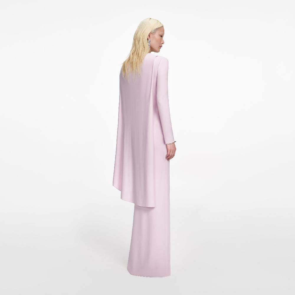 Self Portrait Pink Jersey Drape Maxi Dress CLOTHING