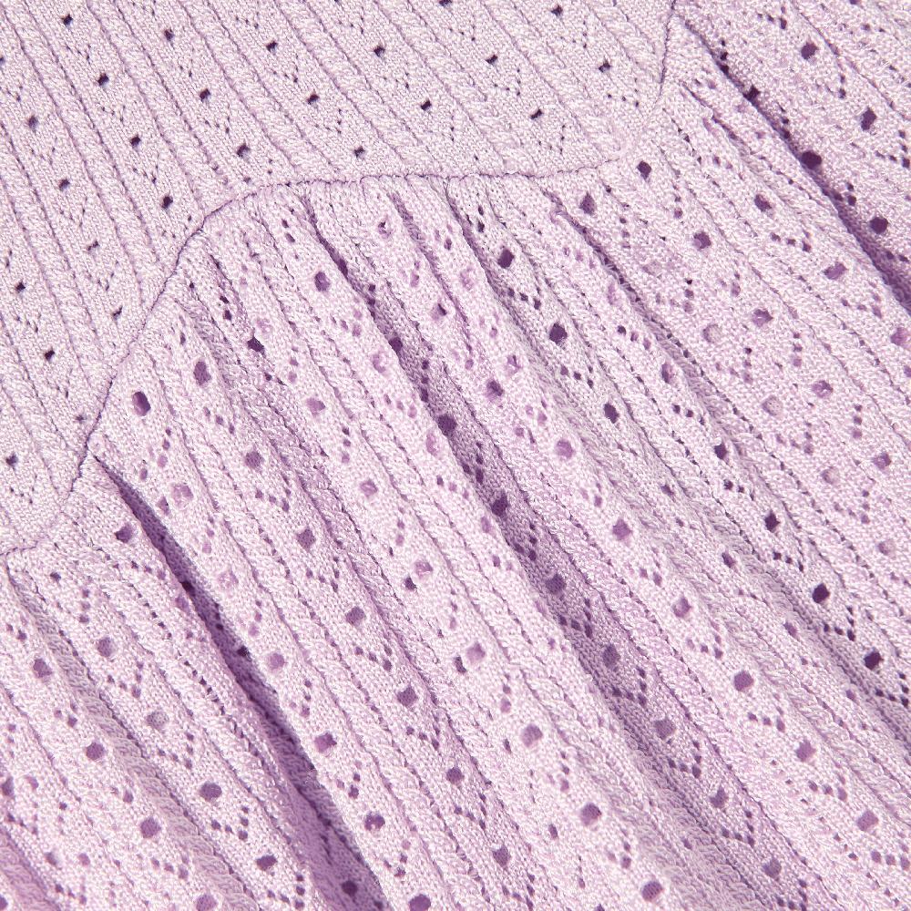 Self Portrait Pink Pointelle Ribbed Knit Skirt KIDS