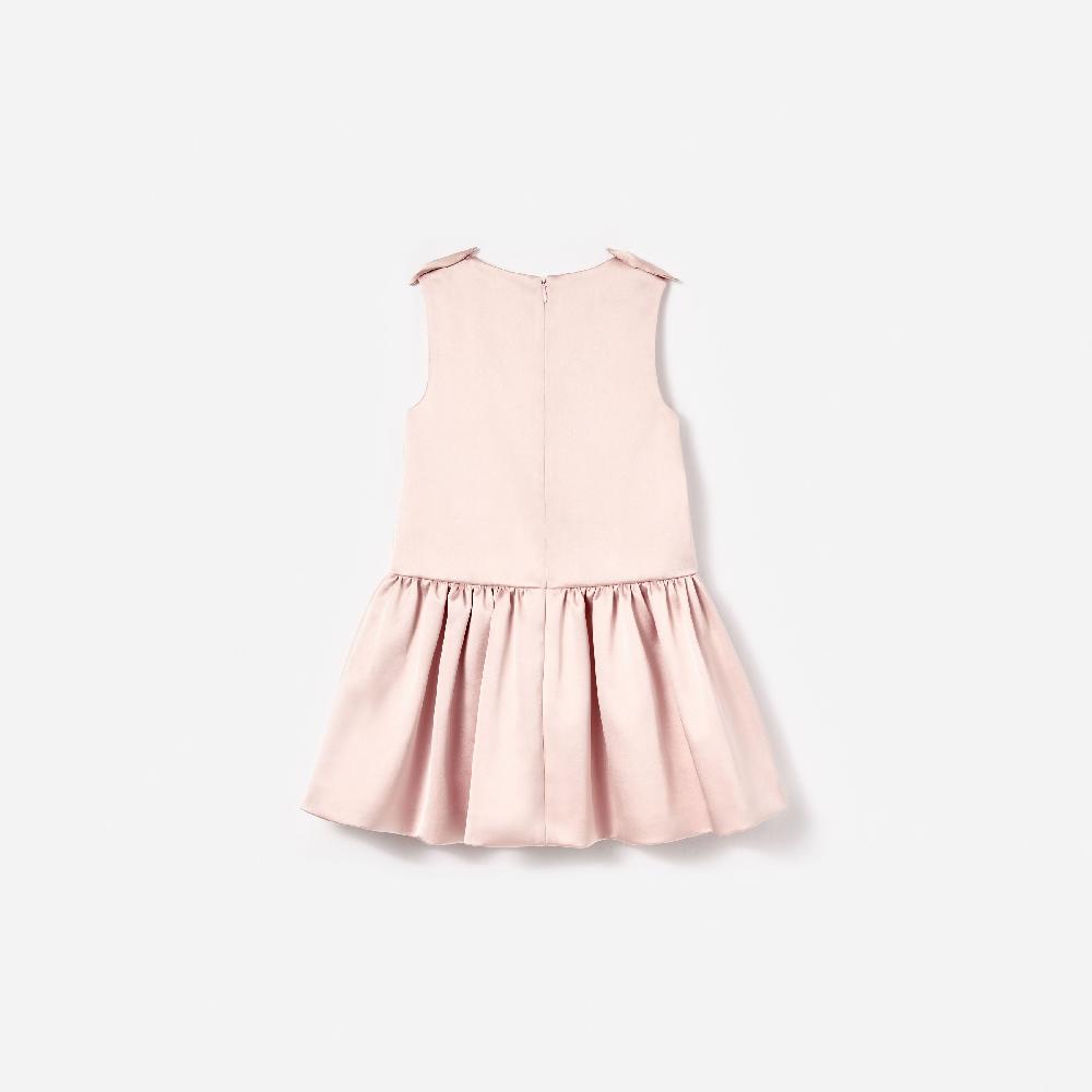 Self Portrait Pink Satin Sleeveless Flower Dress KIDS