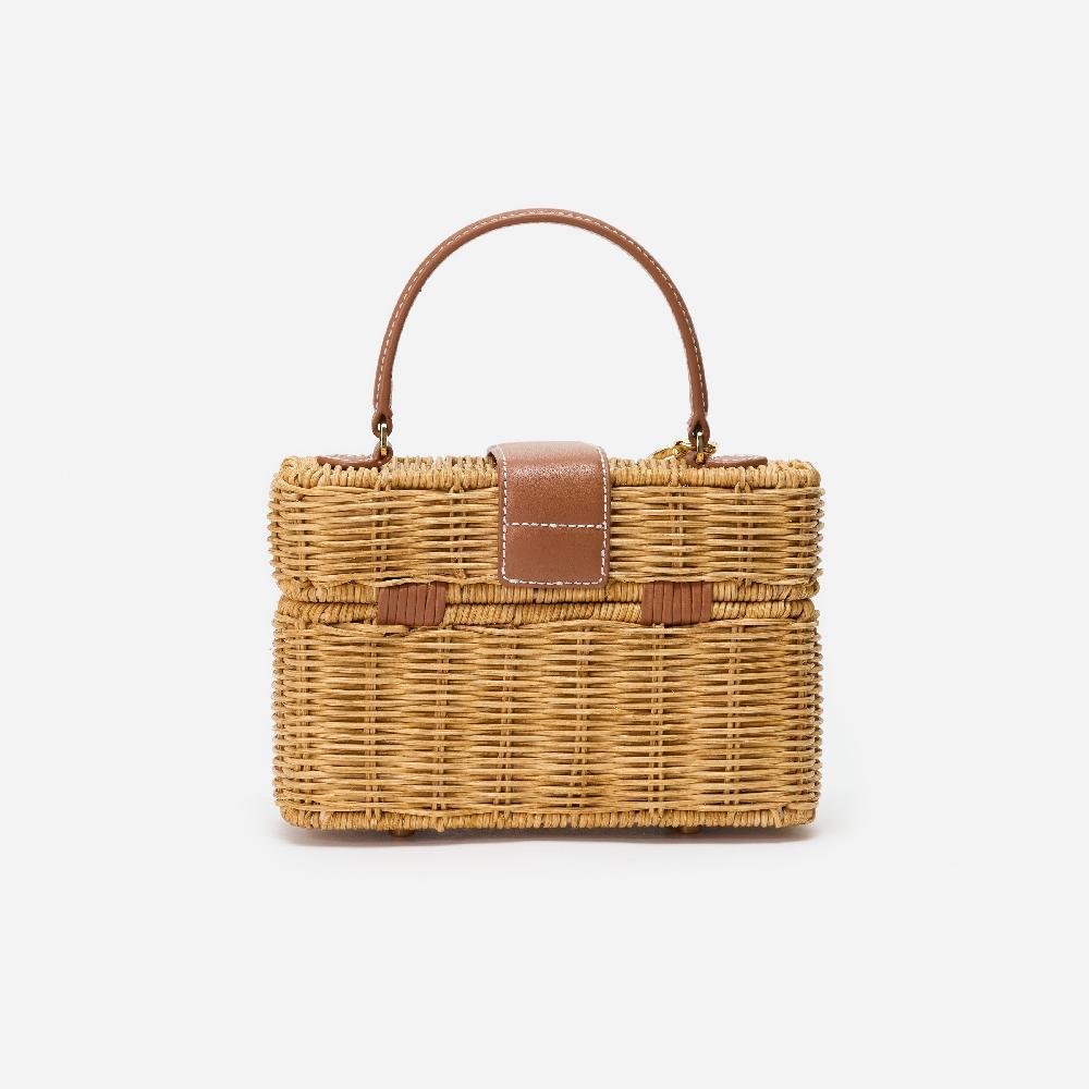 Self Portrait Rattan Cherry Charm Mini Basket Bag BAGS