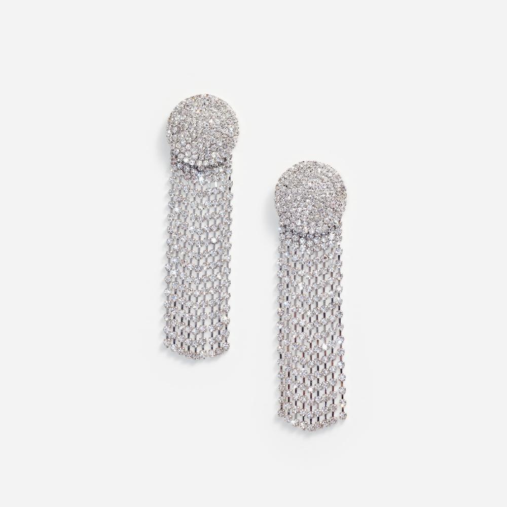 self portrait Round Crystal Droplet Earrings JEWELLERY