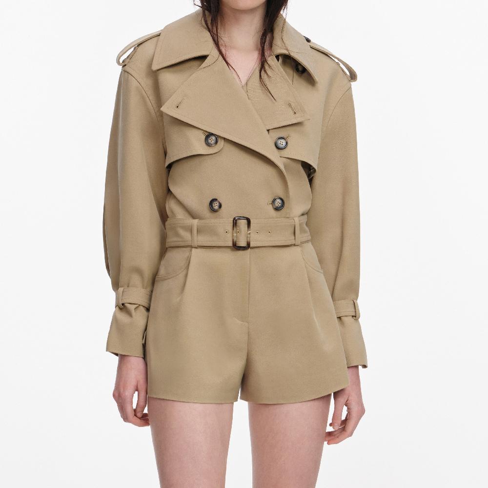 Self Portrait Beige Cotton Playsuit CLOTHING