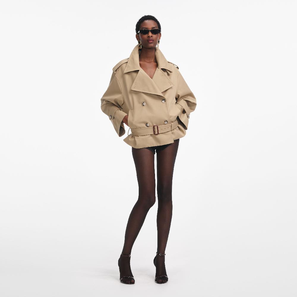 self portrait Beige Trench Jacket CLOTHING