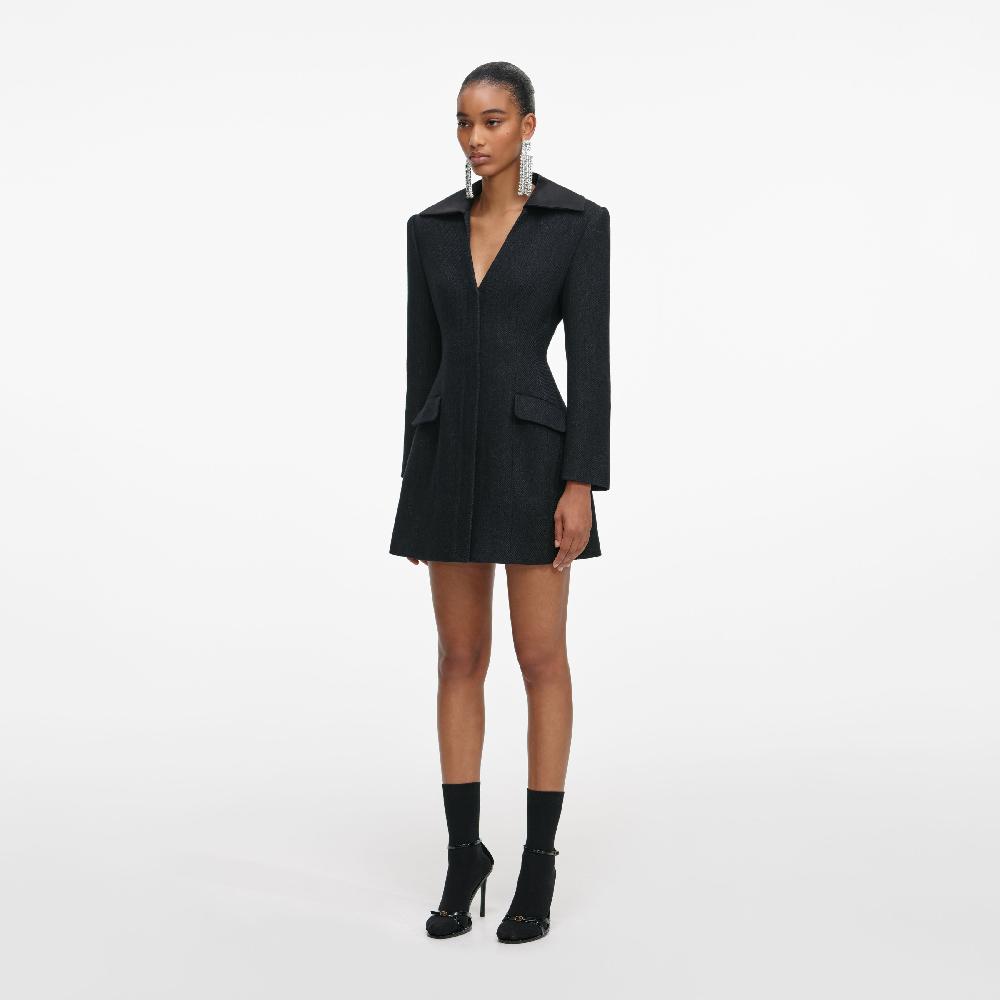Self Portrait Black Blazer Mini Dress CLOTHING