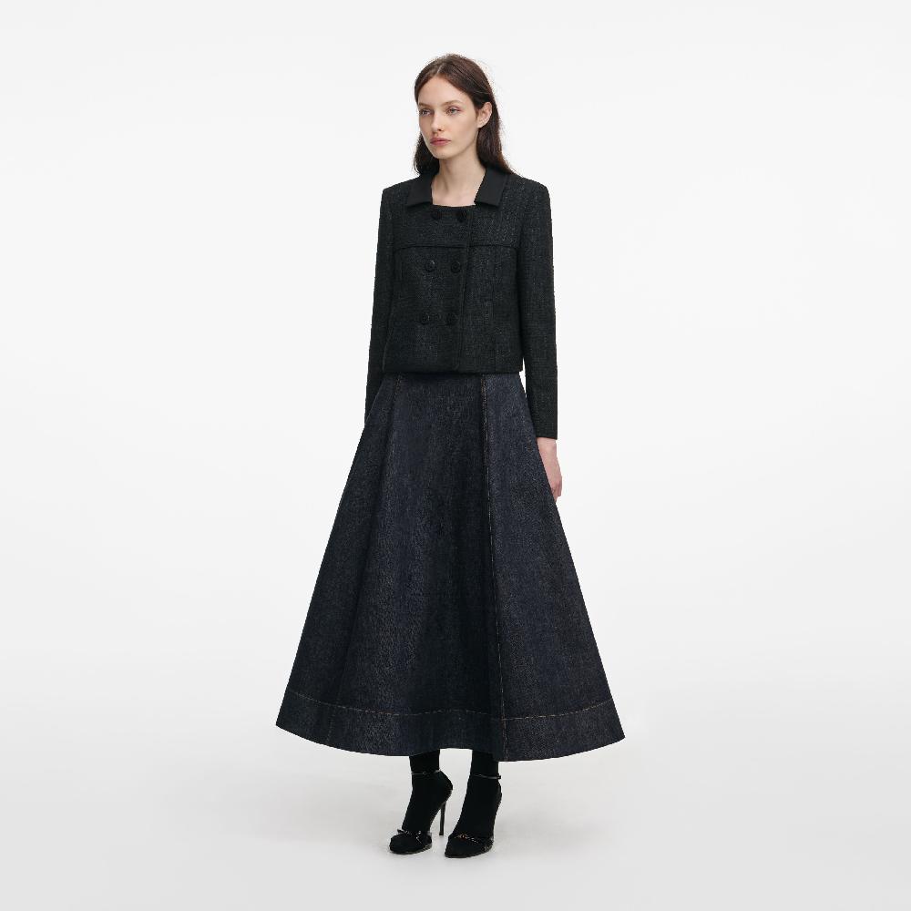 Self Portrait Black Boucle Cropped Jacket CLOTHING