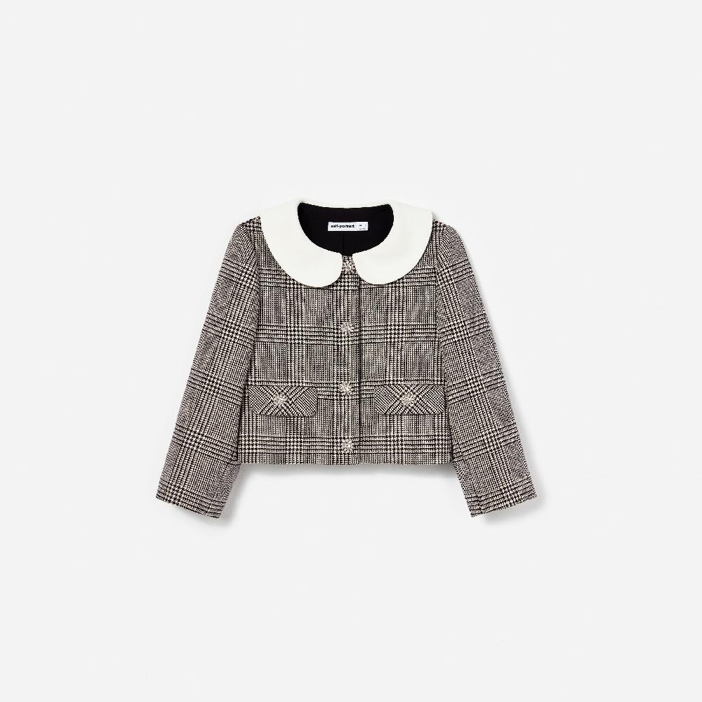 self portrait Black Check Jacket KIDS