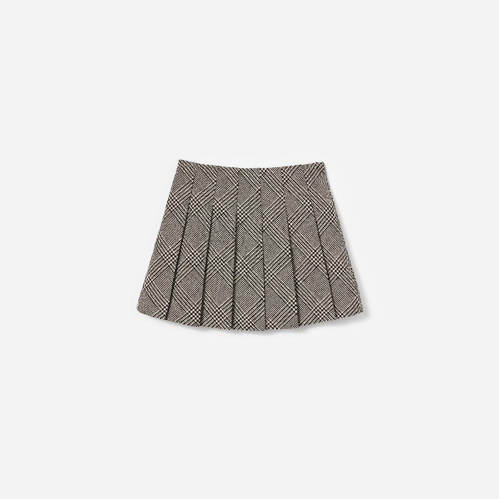 Self Portrait Black Check Pleated Skirt KIDS