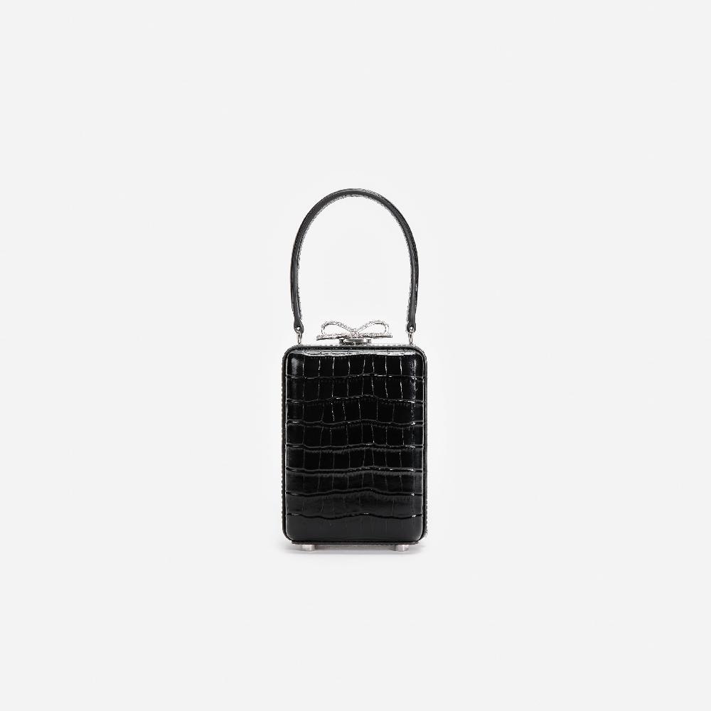self portrait Black Croc Leather Micro Bag BAGS