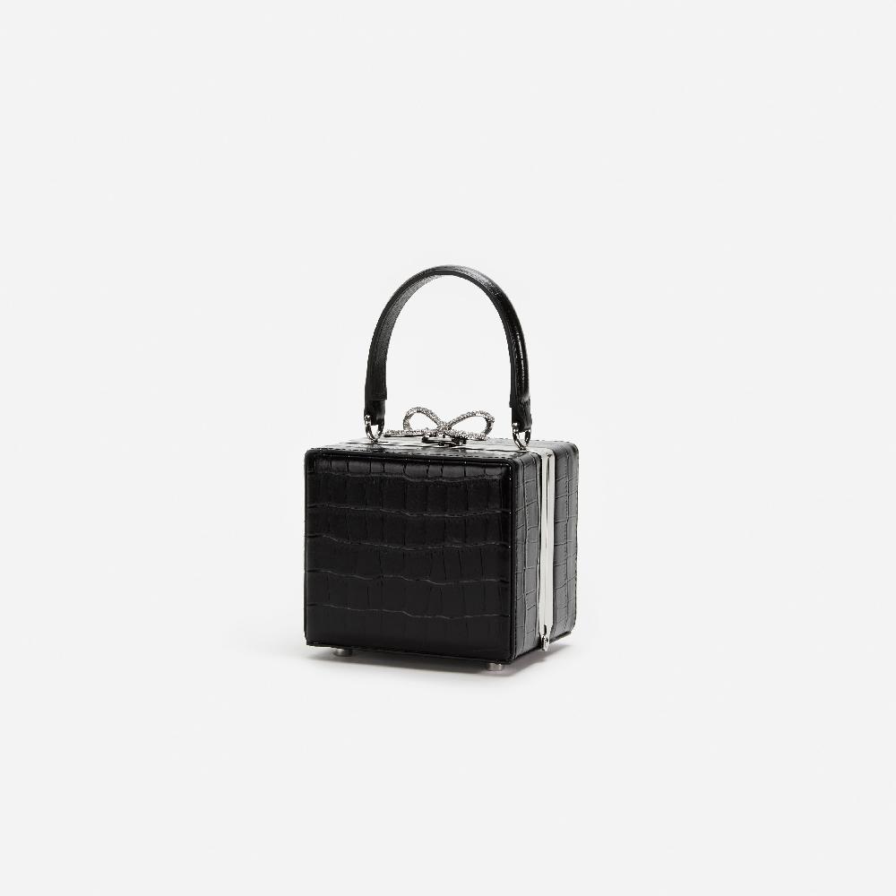 Self Portrait Black Croc Micro Bag BAGS